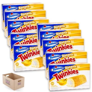 Banana Twinkies - Paquete de valor a granel - 10 estuches - 100 Twinkies en total - Imagen 1 de 2