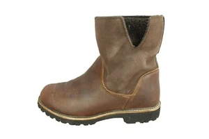 LL Bean Women's Brown Leather Side Zip Rugged Cozy Chelsea Winter Boots Sz 8.5 M - Picture 1 of 9
