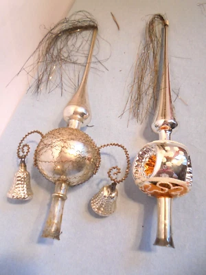 2 CHRISTBAUMSPITZEN SILBER H= CA 27 CM - Bild 1 von 3