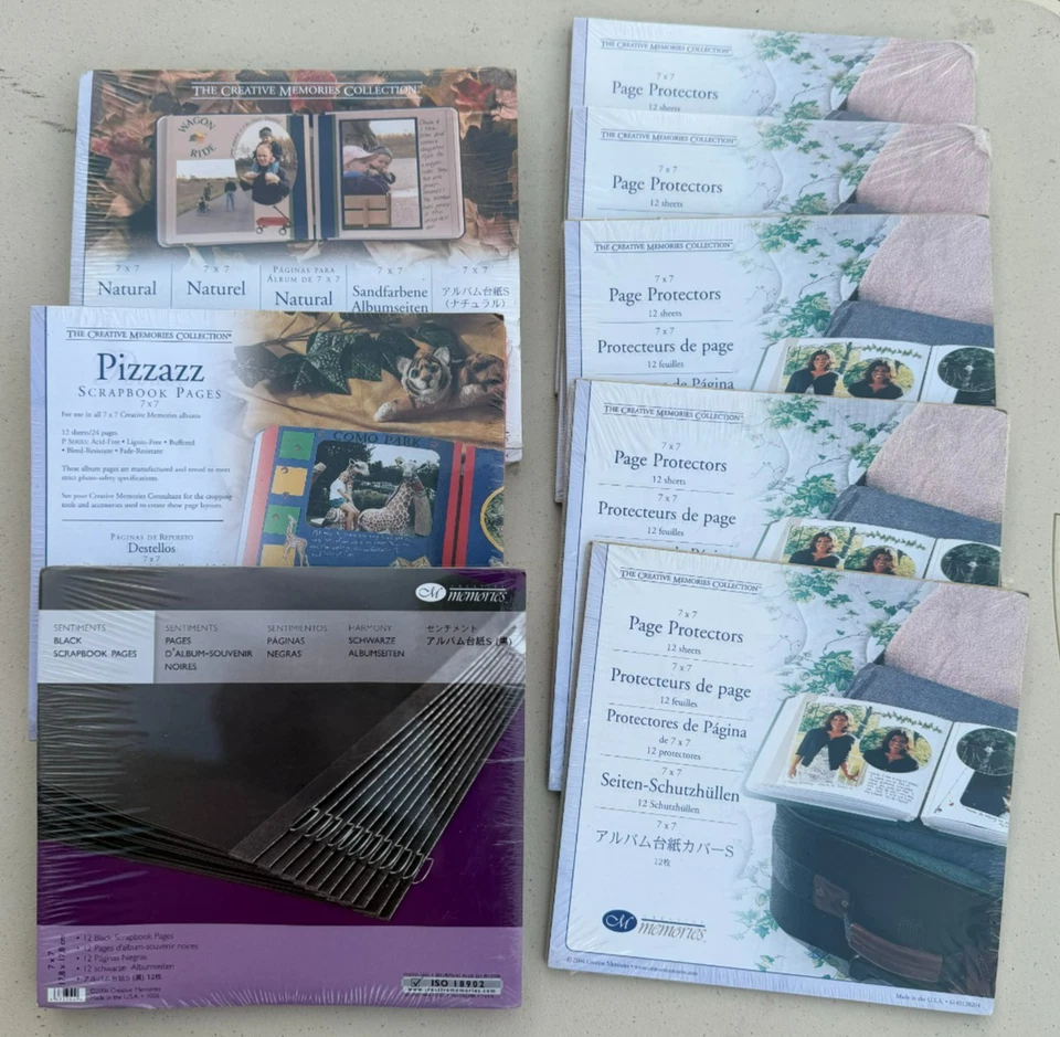 Creative Memories 7x7 3 paquetes de páginas de repuesto para álbumes de recortes y 5 paquetes de protectores de página Foto 1 de 4