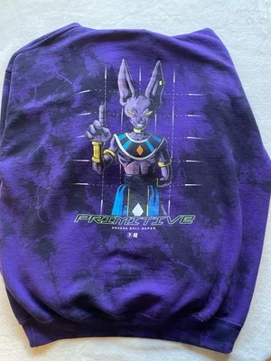 Primitive Hoodie Men's M Purple Tie Dye Dragon Ball Super Beerus Sweatshirt - Image 1 of 4