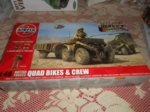 AIRFIX 04701, 1/48 BRITISH FORCES QUAD BIKES & CREWS PLASTIC MODEL KIT - Picture 1 of 8