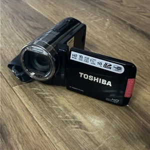 Toshiba Camileo X100 Camcorder schwarz LCD Display Full HD SD Retro Digitalkamera - Bild 1 von 17
