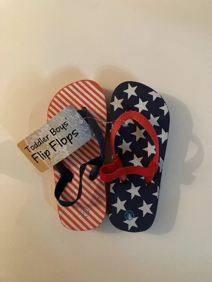 Sandalias patrióticas EE. UU. Talla 9 10 grandes estrellas americanas rayas zapatos nuevos Foto 1 de 4