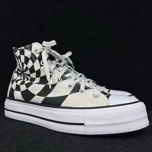 Converse Chuck Taylor All Star Platform Men’s Sz 9.5 Checkers Custom Sneakers - Picture 1 of 9