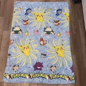 Vintage 90er Pokemon Bettdecke Decke Nintendo 85x60 Bett Twin 1998 Retro - Bild 1 von 17