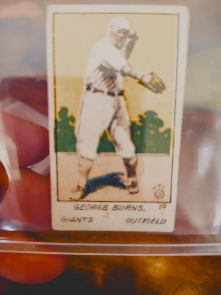 Tarjeta de tira de béisbol 1920 W516-1-2 George Burns #10 NY Giants de colección rara  Foto 1 de 2