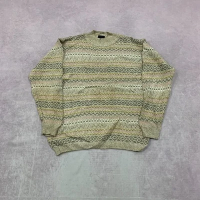 Suéter de punto grueso estampado jersey abstracto vintage para mujer M (12-14) Foto 1 de 4