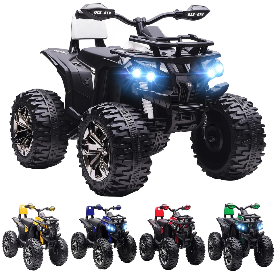 HOMCOM Quad Elettrico per Bambini 12V con Fari e Presa USB per Musica - Immagine 1 di 1