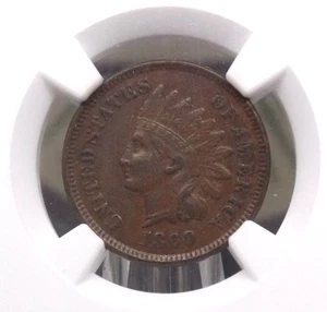 1869 Indian Head Cent Penny 1c NGC XF45 BN #027 Extra Fine ECC&C, Inc. - Picture 1 of 5