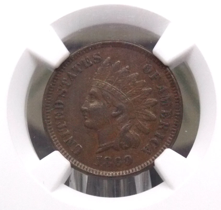 1869 Indian Head Cent Penny 1c NGC XF45 BN #027 Extra Fine ECC&C, Inc. - Image 1 of 4