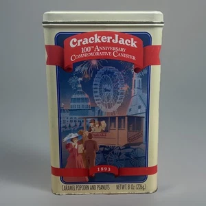 Vintage 1993 Empty Cracker Jack 100th Anniversary Tin Large Storage Container - Picture 1 of 10