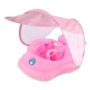 Baby Pool Float with Sun Canopy Inflatable Toddler Swimming Float with Anti - Picture 1 of 8