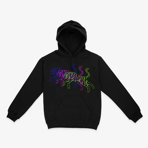 Triple Tigers Hoodie Tiger with rainbow colors Hoodie Vintage Tiger Hoodie - Picture 1 of 15
