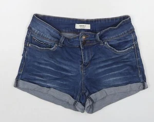 FOREVER 21 Womens Blue Cotton Blend Hot Pants Shorts Size W21 L3 - Picture 1 of 10