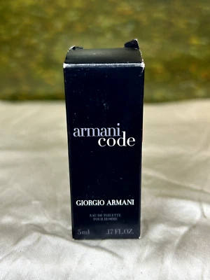 ARMANI CODE BY GIORGIO ARMANI 5ML EDT POUR HOMME MINI SPLASH (NUEVO CON CAJA) Foto 1 de 4