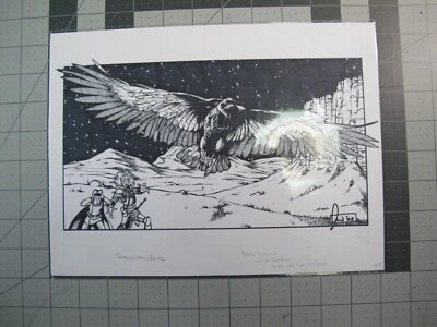 Desenho de arte em quadrinhos original antigo - Mike Wilson arte livros paládio Land of Damned - Imagem 1 de 3