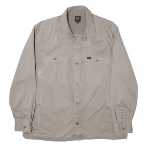 LEE Mens Plain Shirt Grey Long Sleeve XL - Picture 1 of 6