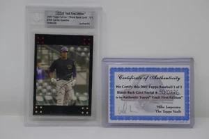 2007 Topps Series 1 Blank Back Card #208 Carlos Quentin 1/1 Beckett Authentic - Picture 1 of 6