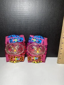 Vintage Lisa frank elbow pads Jaguar Kids Size 97-04 Pink Leopard Print - Picture 1 of 2