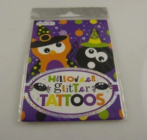 temporary tattoos Halloween glitter tattoo witch cat ghost owl body art - Picture 1 of 6