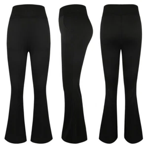 Bootcut Women Yoga Flared Pants High Waist Wide Leg Casual Leggings Trousers - Picture 1 of 18