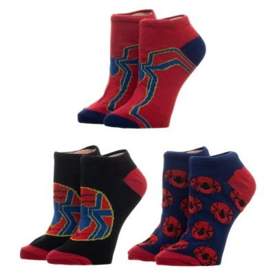 Iron Spider 3 pares de calcetines tobilleros para mujer Spider-Man Avengers Infinity War traje Foto 1 de 4