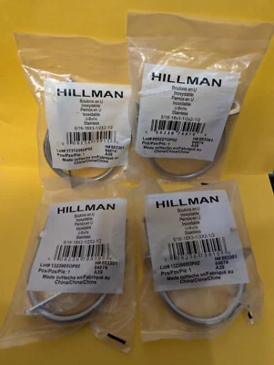 1 LOT OF 4 Hillman 5/16-in x 3-1/2-in Stainless Coarse Thread U-bolt Bolt - Image 1 of 3