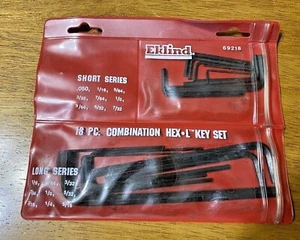 Eklind Tool Assorted Long and Short Arm Hex Key Set Multi Size in 18 pc New - Picture 1 of 2