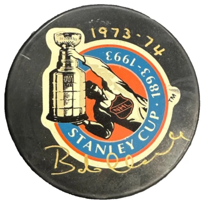 Bobby Clarke Autografiado Copa Stanley 100 Aniversario Juego Puck UDA Foto 1 de 2