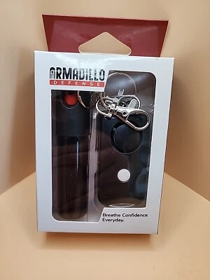 Armadillo Pepper Spray Keychain and Pepper Spray & Alam Key Chain(2 Pack Black)