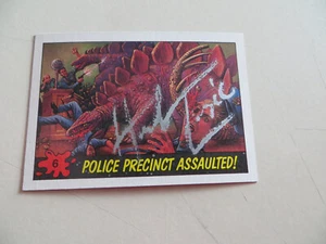 1988 DINOSAURS "MARS' ATTACK CARD #6 POLICE ASSAULTED SIGNED HERB TRIMPE, COA - Picture 1 of 2
