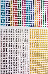 1000 Adesivi Glitterati 4mm Sticker Gemme 4 Matrimonio e Carta D I Y in Multi/Misto - Foto 1 di 6