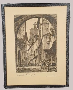Antique engraving by RIQUEWIHR ALSACE France Ru des Juifs late 19th century - 33x26cm - Picture 1 of 18