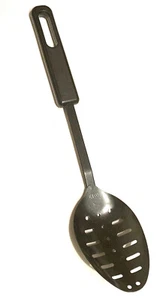 Vintage EKCO Plated Keyhole Slotted Spoon All Black Made In USA - Picture 1 of 8