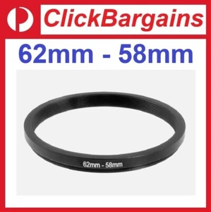 62mm to 58mm Step Down Metal Camera Lens Filter Adapter Ring / Stepping 62-58 mm - Picture 1 of 3