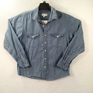 George & Martha Shirt Mens Extra Large Blue Denim Casual Button Down Long Sleeve - Picture 1 of 8