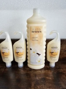 Avon Senses Bubble Bath Vanilla Cream 24 Oz. 3 Vanilla Hydrating Shower Gel - Picture 1 of 5