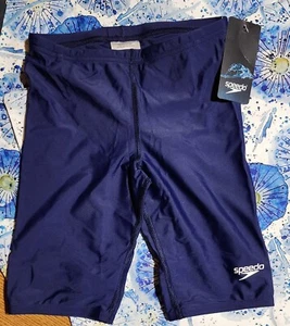 Boy's Size Medium ML Youth Completion Speedo SLD Jammer Youth Navy Swim Shorts - Picture 1 of 6