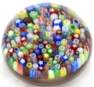 Large Stunning PARABELLE Close Pack Multi Color Millefiori Art Glass PAPERWEIGHT - Picture 1 of 8