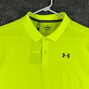 Under Armour Polo Shirt Youth Boys XL Extra Large Neon Green Loose Fit New - Picture 1 of 14