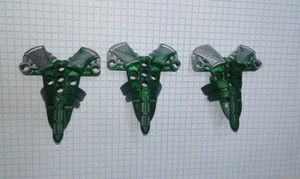 3 Lego Part 53547pb01 Bionicle Chest Armor Dark Green, Pearl Light Gray Pattern - Picture 1 of 23