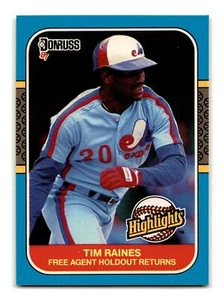 Tim Raines 1987 Donruss Highlights #7 Montreal Expos NM-MINT - Picture 1 of 2