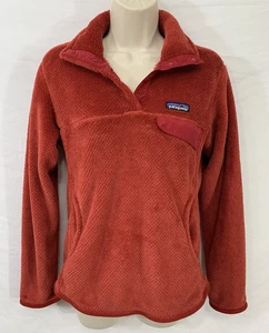 PATAGONIA Womens S-SMALL Red Polyester FLEECE Pullover Sweater Warm Shirt Jacket - Picture 1 of 10