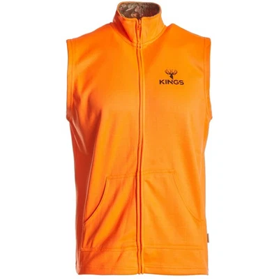 KING'S CAMO Blaze Orange Hunter Full Zip Lightweight Packable Poly Fleece Vest - Image 1 of 4