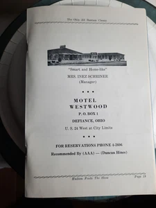 Selten! ..1953 Vintage Original Print Ad Defiance Ohio Motel Westwood - Bild 1 von 1