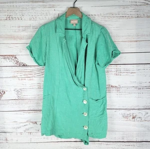 Show Me Your Mumu Romper Womens Size M Green Seafoam Linen Bicoastal Blazer - Picture 1 of 10