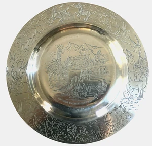 Plato de servir vintage ARTHUR COURT ANIMALES AFRICANOS ANIMALES SAFARI 14" - Imagen 1 de 10