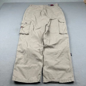 Vintage Tommy Hilfiger Jeans Mens Fits 31x30 Beige Carpenter Cargo Utility Y2K - Picture 1 of 14