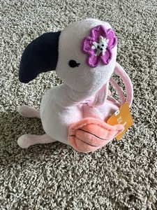 NWT Girls Stuffed Flamingo Bag Sack / Purse With Adorable Flower Accent - Picture 1 of 4
